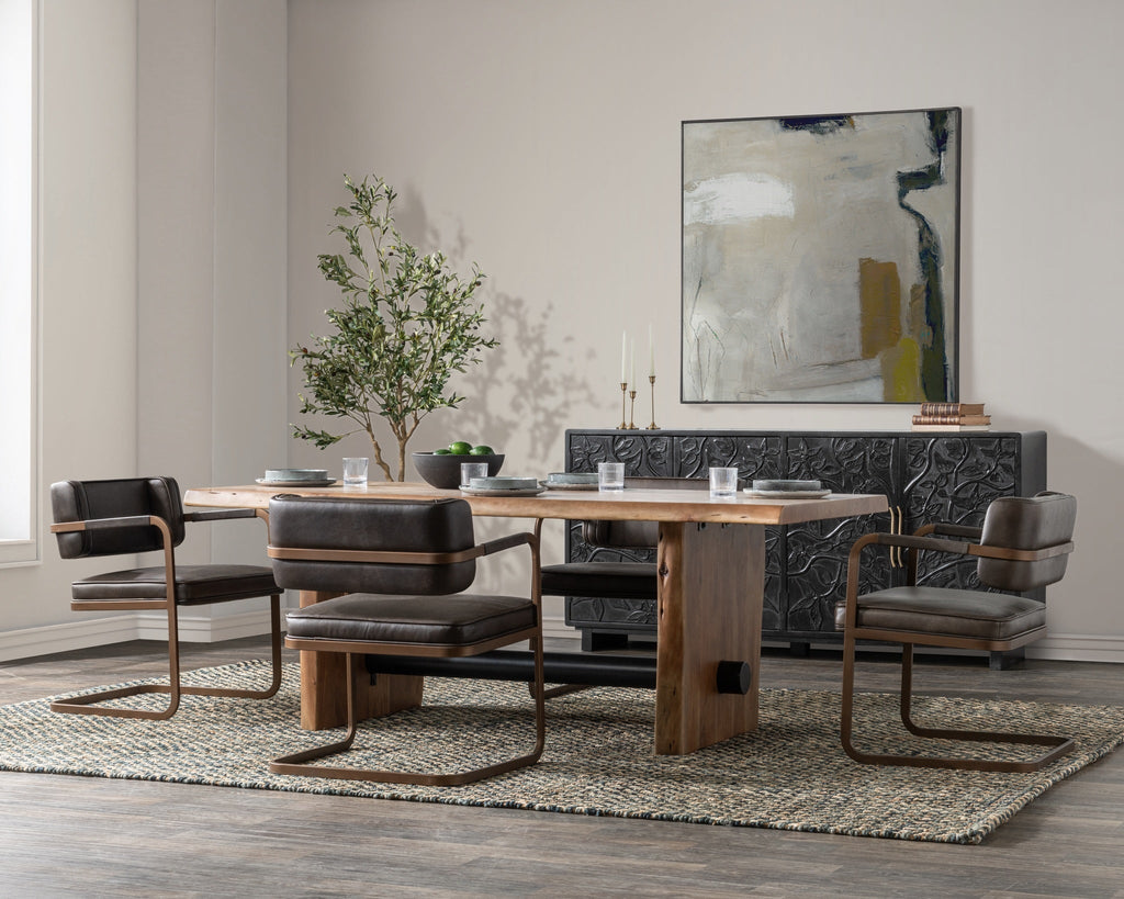 Truffle Brown Leather Dining Chair