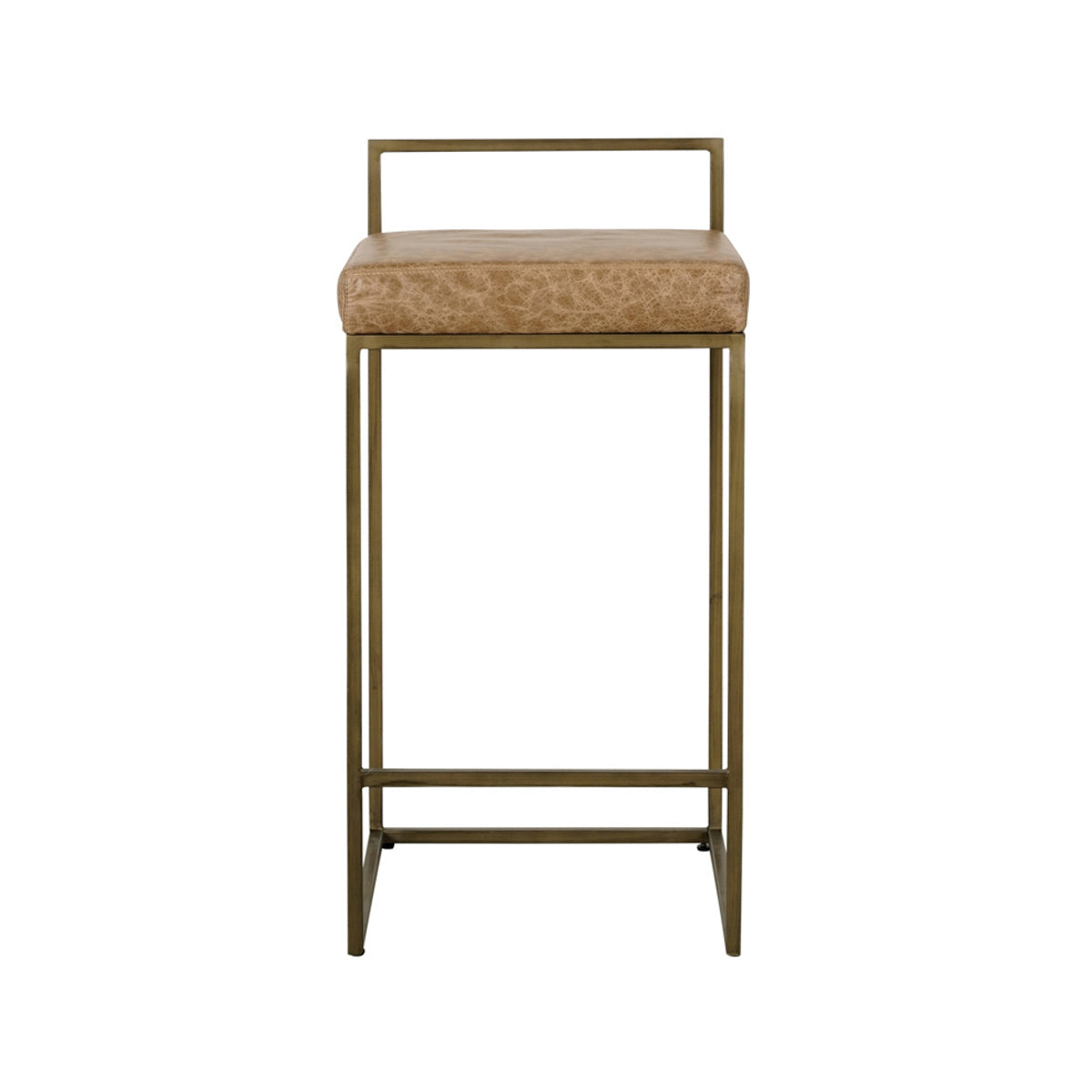 Contemporary Style Leather Counter Stool - Sedona Brown