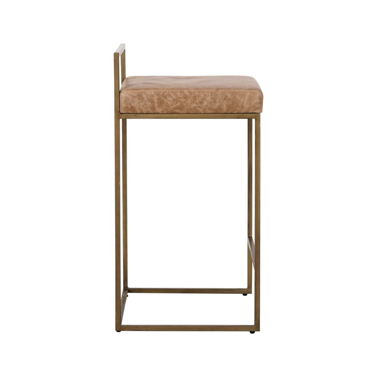 Contemporary Style Leather Counter Stool - Sedona Brown