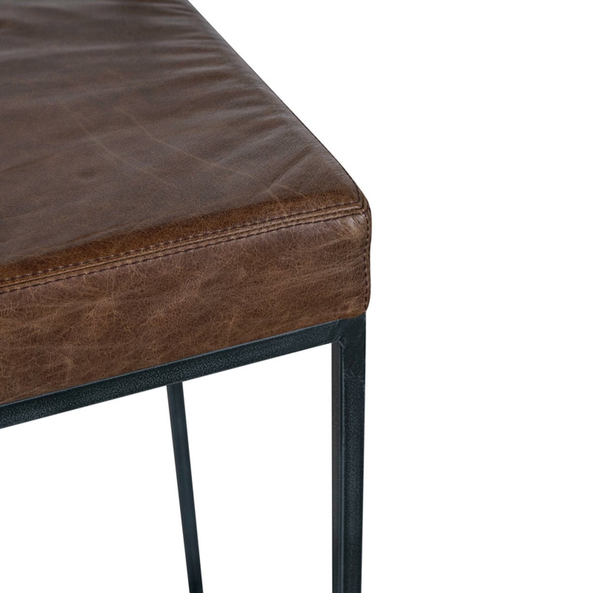 Cocoa Brown Leather Counter Stool