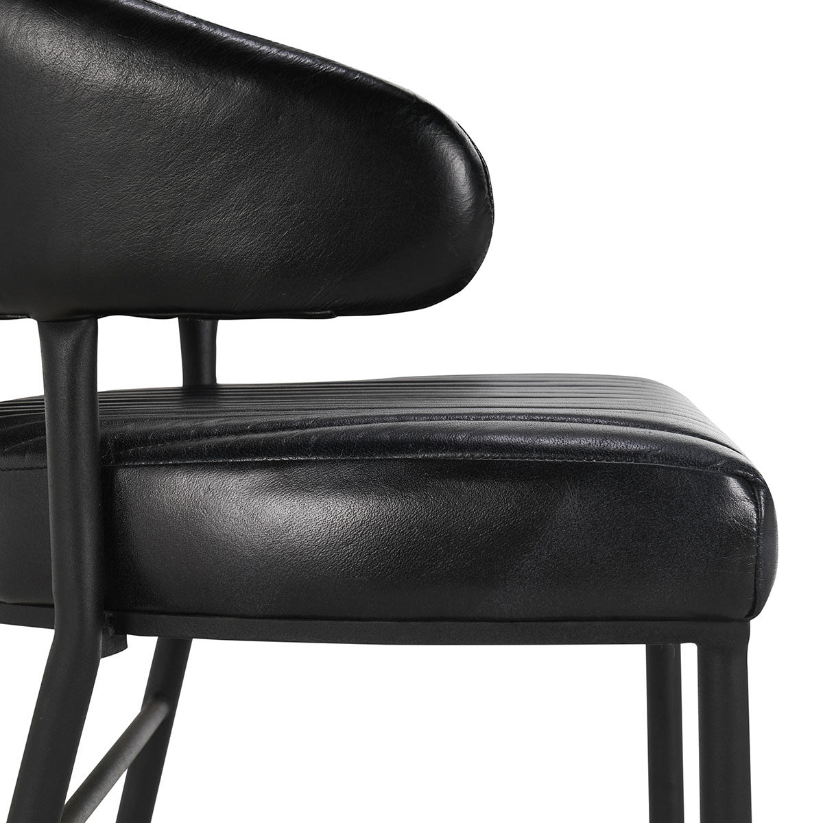 Umbria Leather Bar Stool - Midnight Raven
