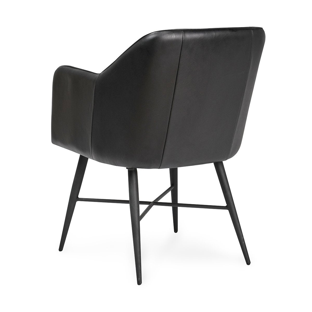 Midnight Raven Leather Dining Chair