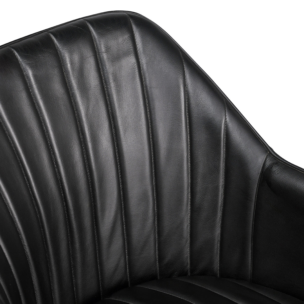 Midnight Raven Leather Dining Chair
