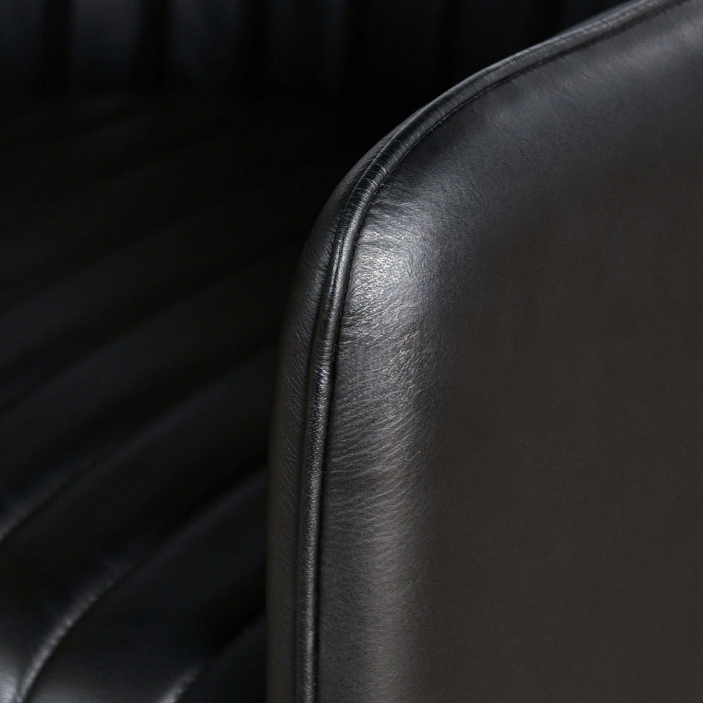 Midnight Raven Leather Dining Chair