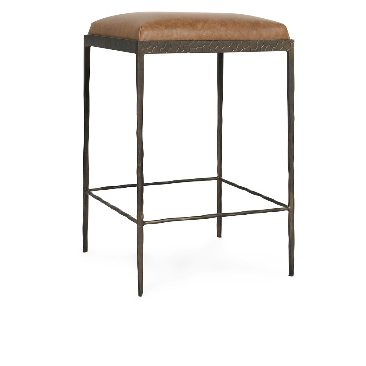 Dark Bronze Durable Leather Counter Stool