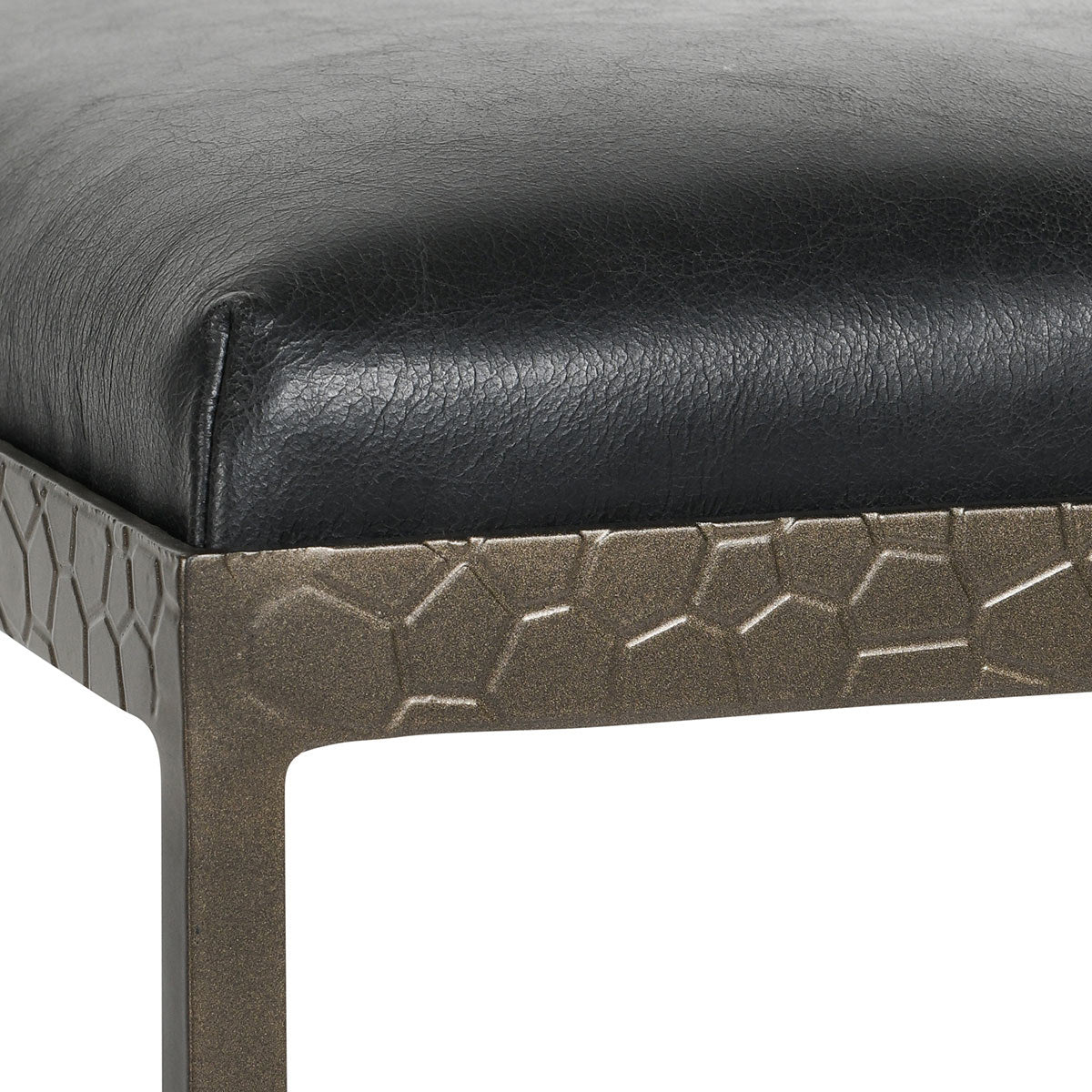 Onyx Black Leather Counter Stool