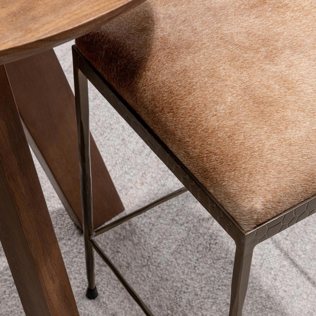 Dark Bronze Hide Counter Stool