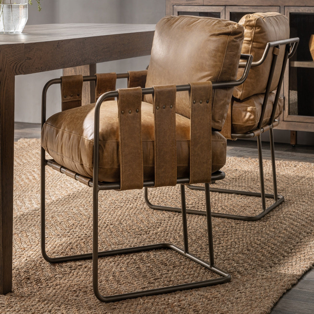 Sedona Brown Leather Dining Chair