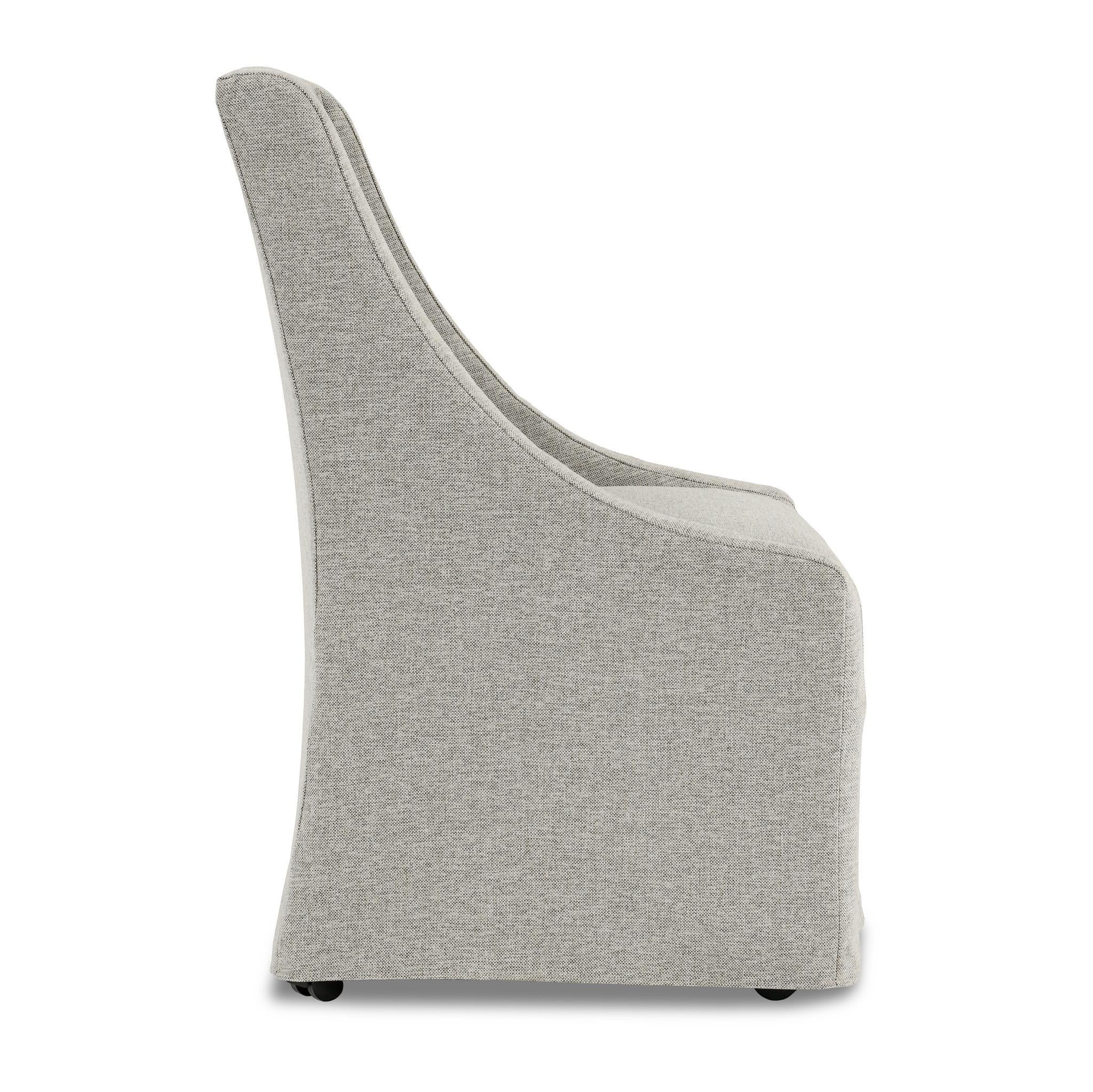 Linen Upholstered Rolling Dining Chair