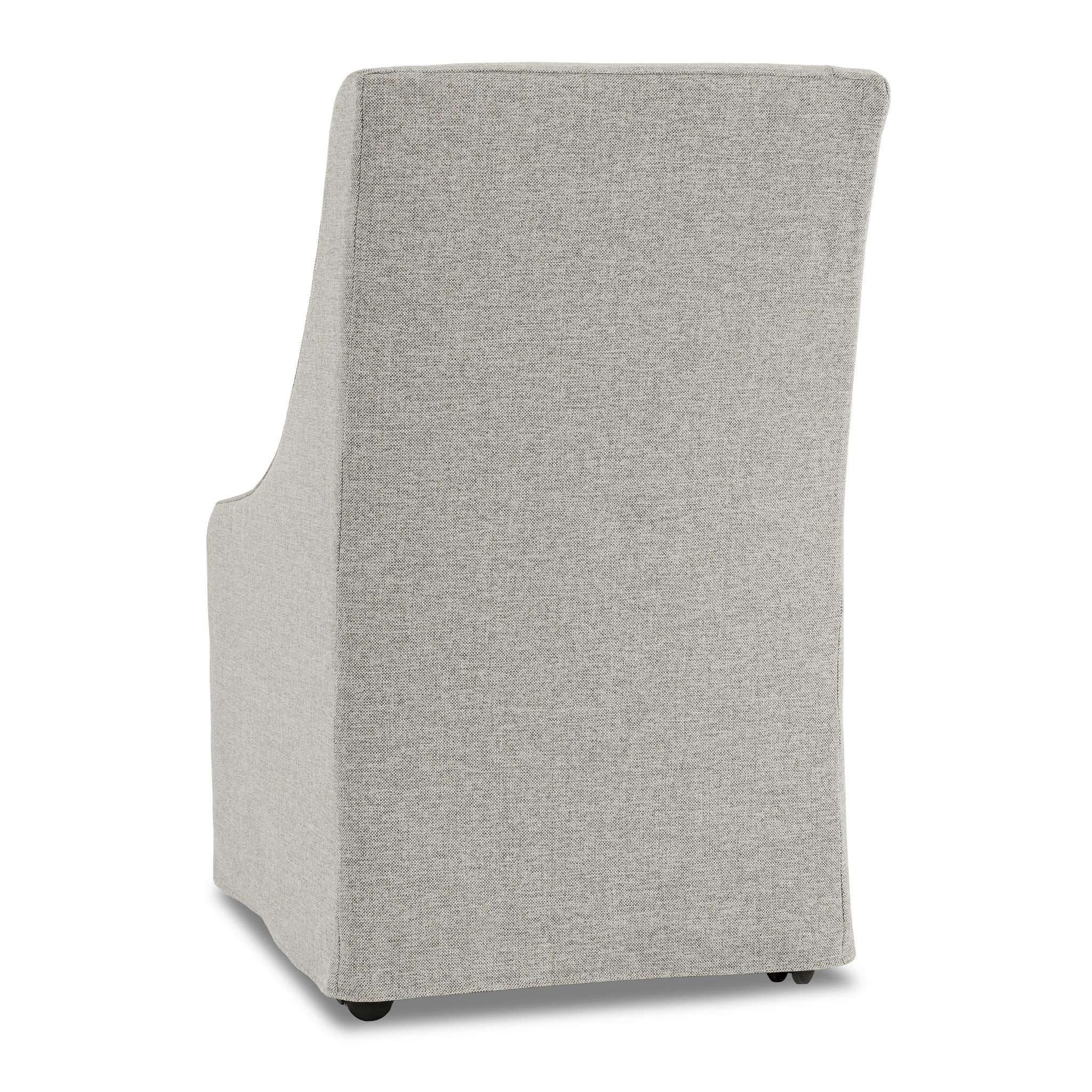Linen Upholstered Rolling Dining Chair