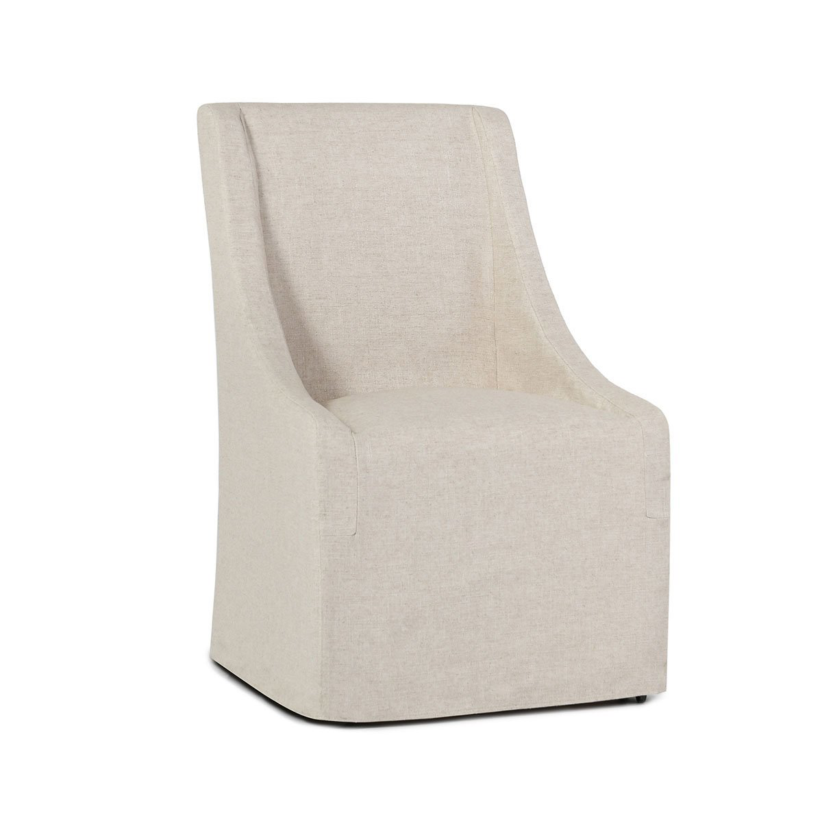 Oatmeal Upholstered Rolling Dining Chair