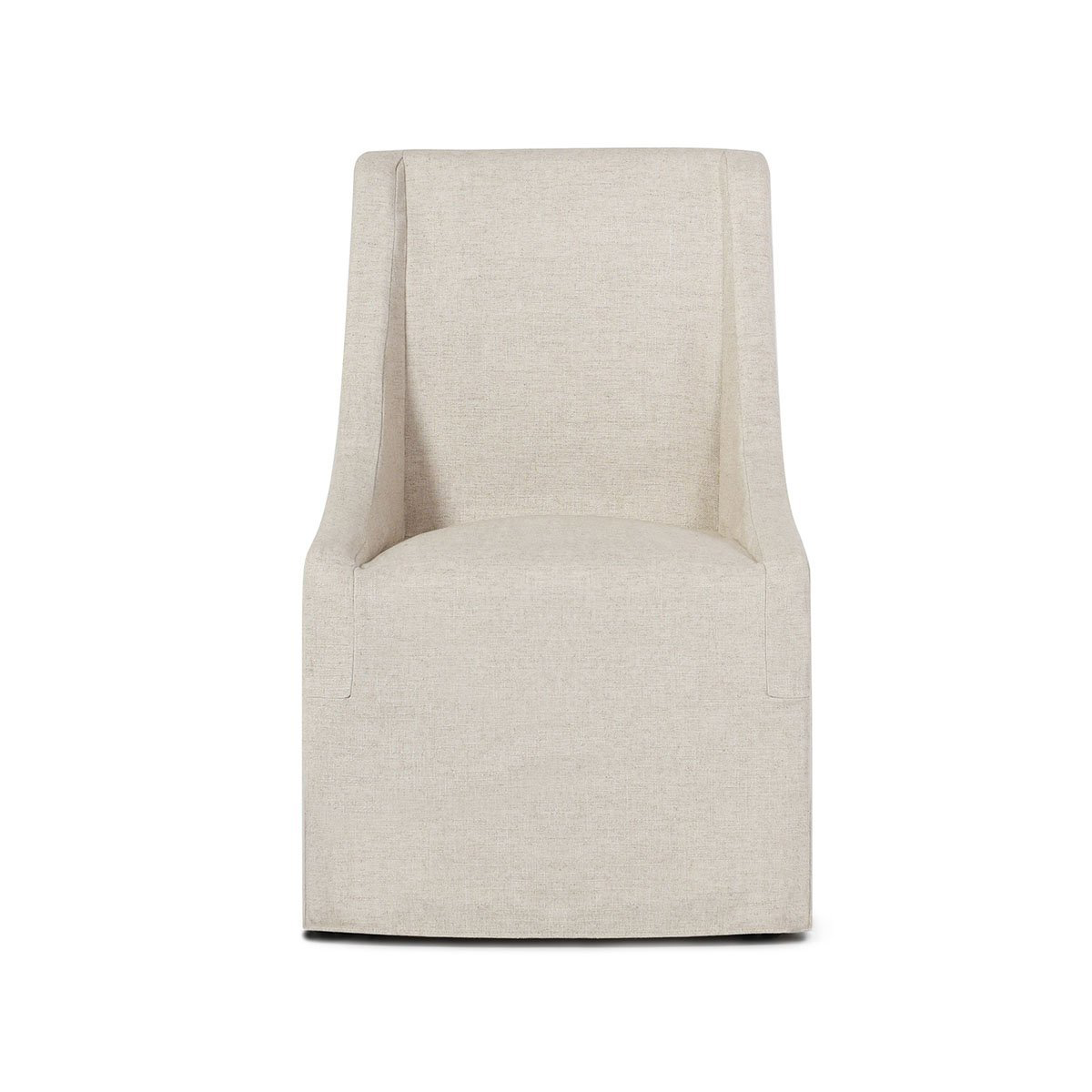 Oatmeal Upholstered Rolling Dining Chair