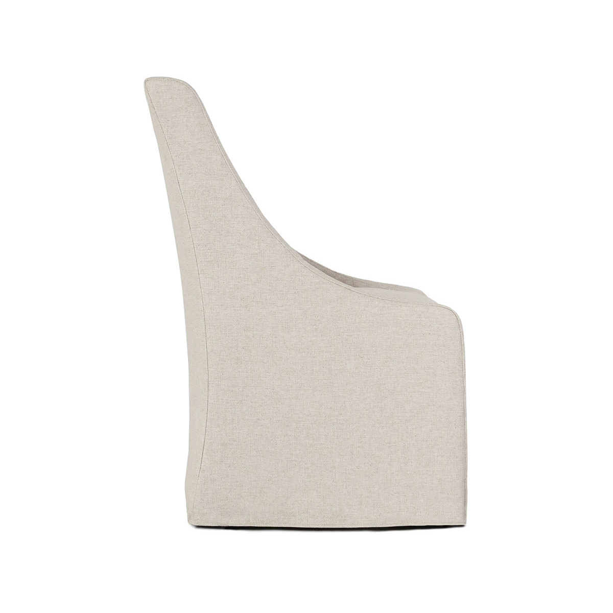 Oatmeal Upholstered Rolling Dining Chair