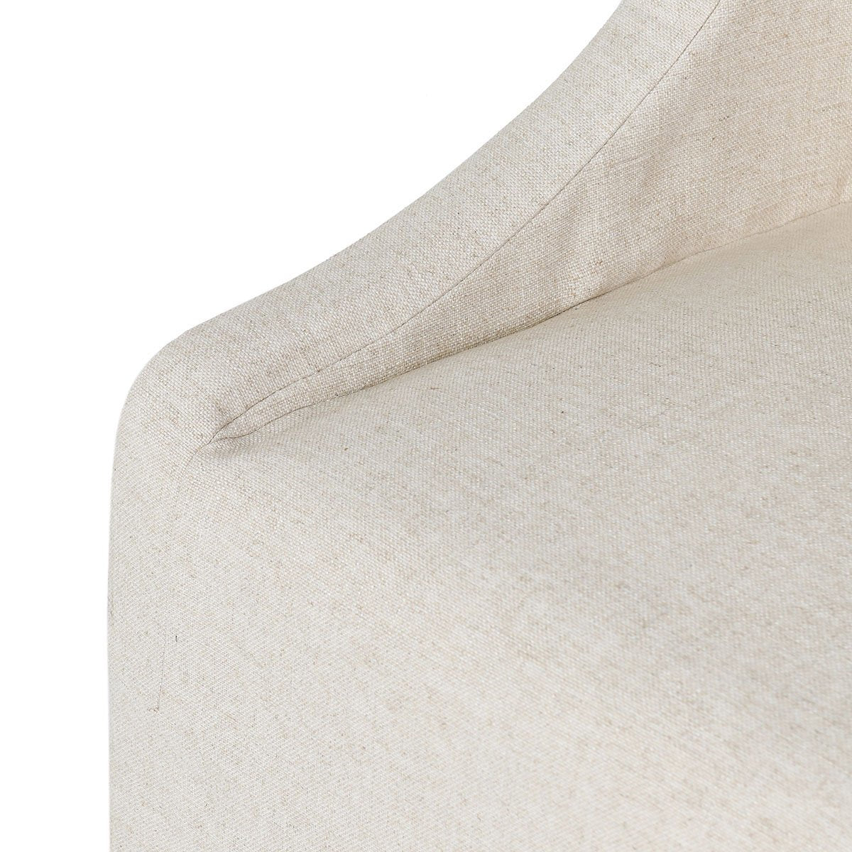 Oatmeal Upholstered Rolling Dining Chair
