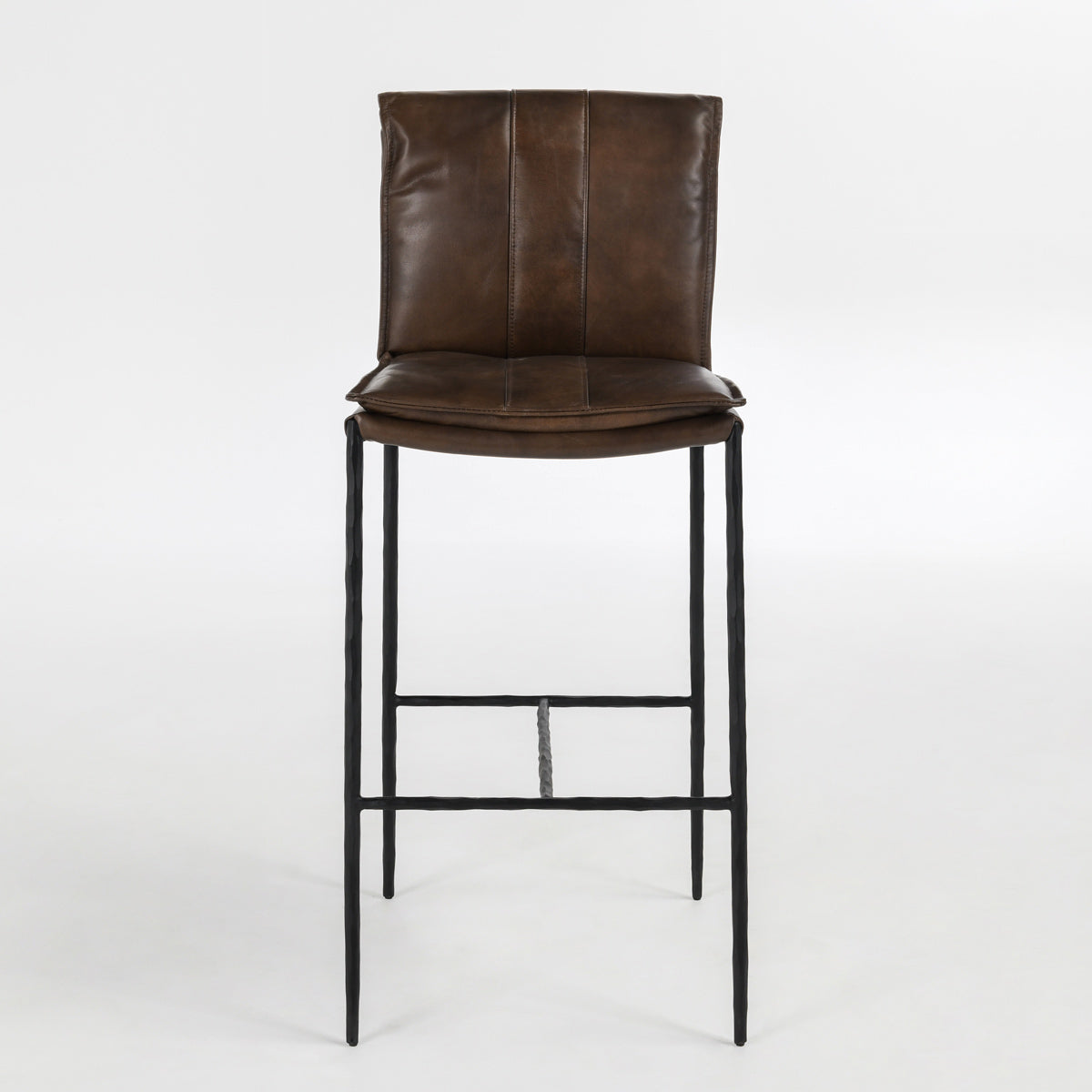 Durable Leather Bar Stool - Truffle Brown