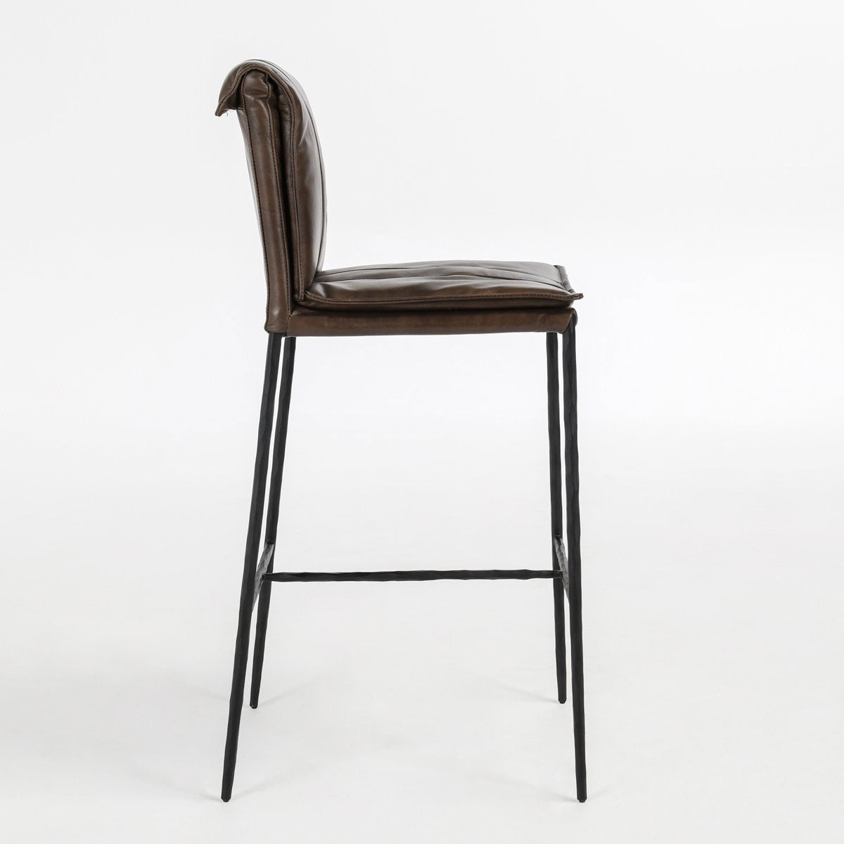 Durable Leather Bar Stool - Truffle Brown