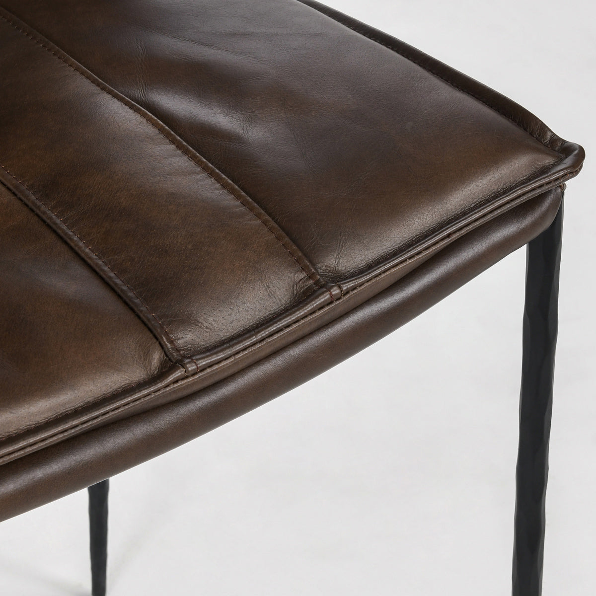 Durable Leather Bar Stool - Truffle Brown