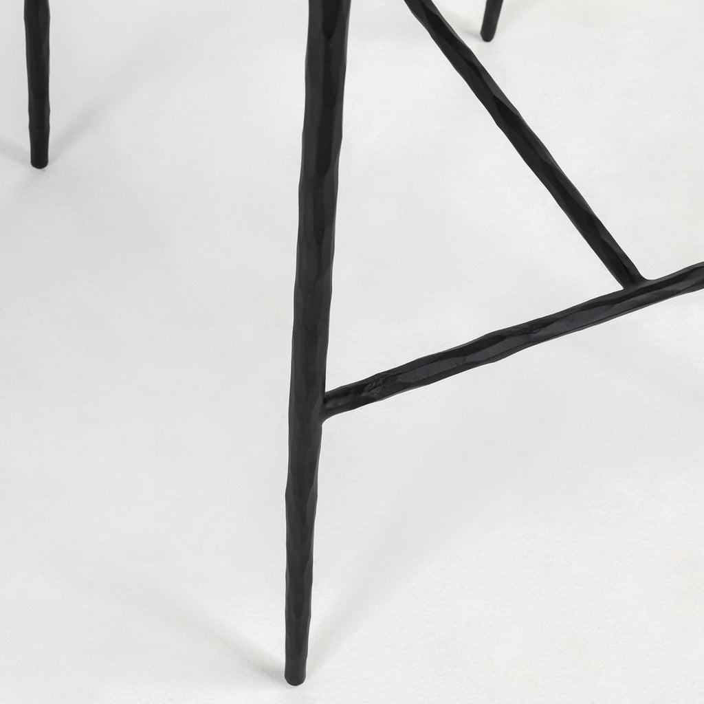 Pewter Gray Leather Bar Stool