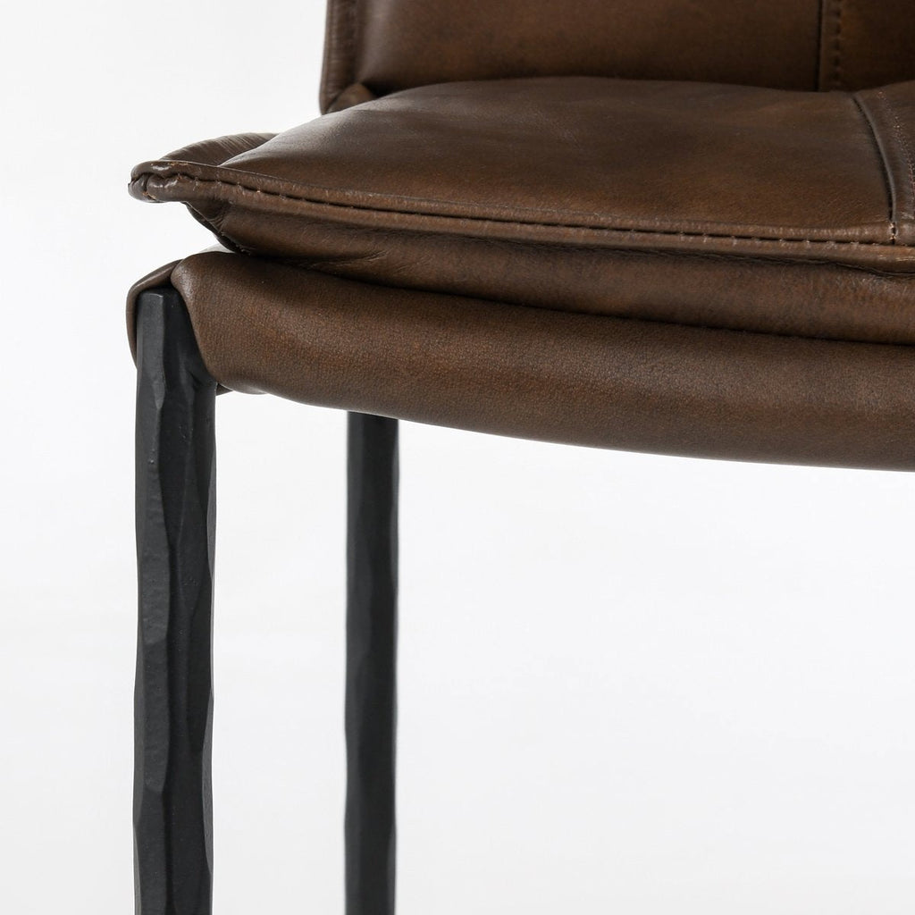 Durable Leather Bar Stool - Truffle Brown
