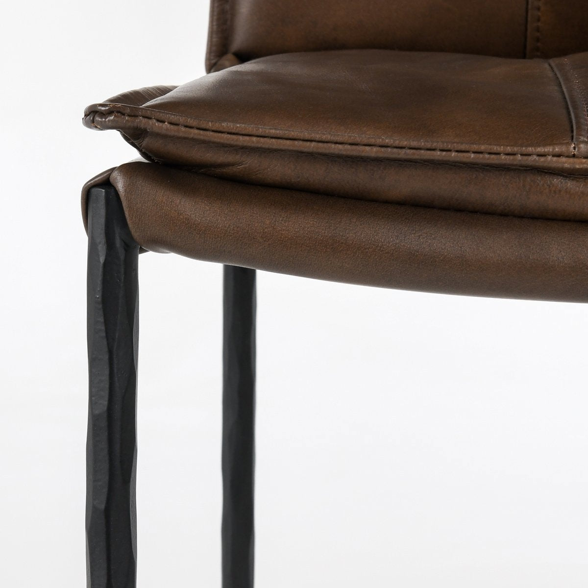 Durable Leather Bar Stool - Truffle Brown