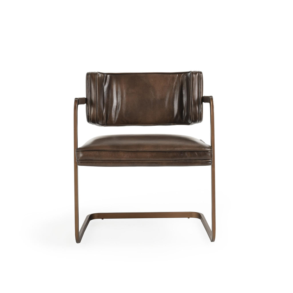 Truffle Brown Leather Dining Chair