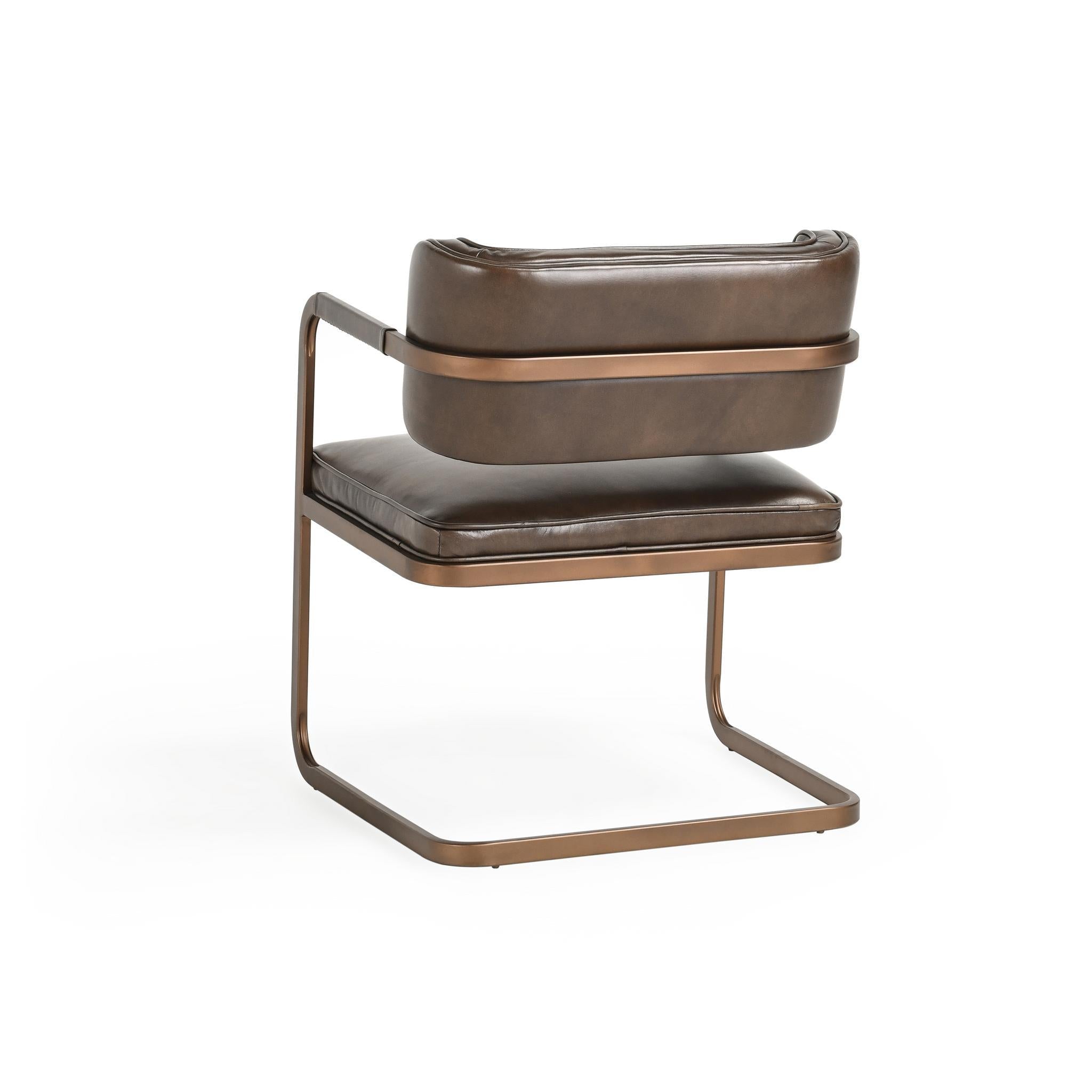 Truffle Brown Leather Dining Chair