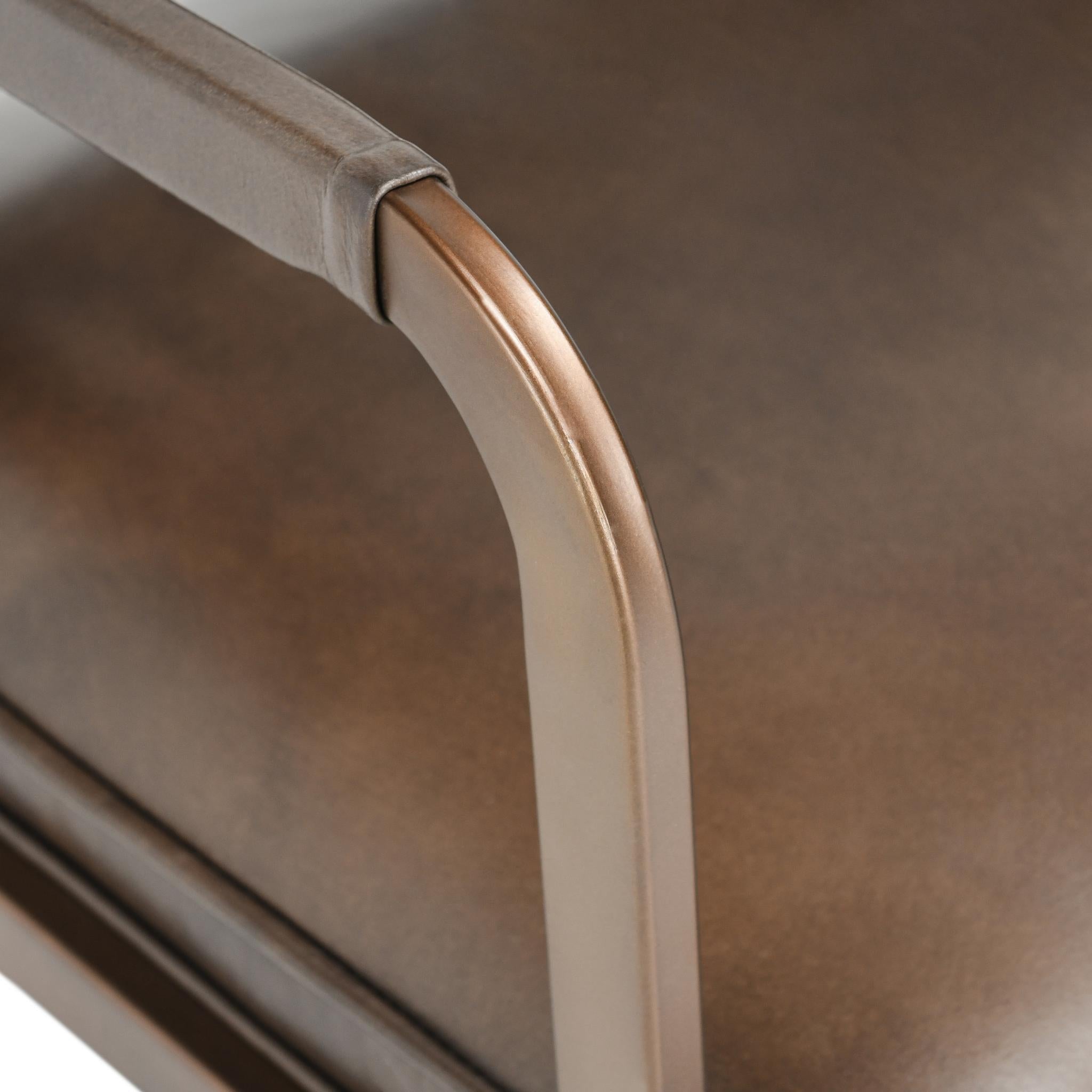 Truffle Brown Leather Dining Chair