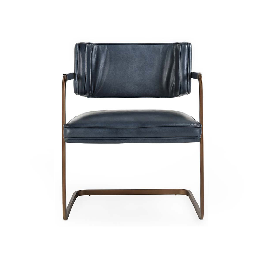 Ocean Blue Leather Dining Chair