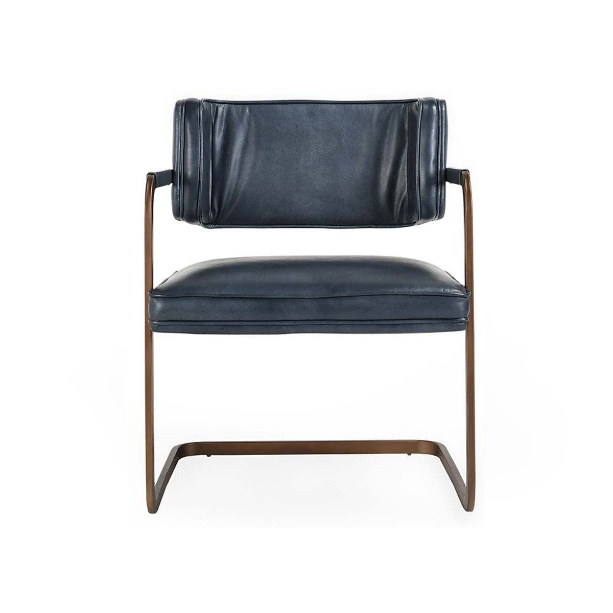 Ocean Blue Leather Dining Chair