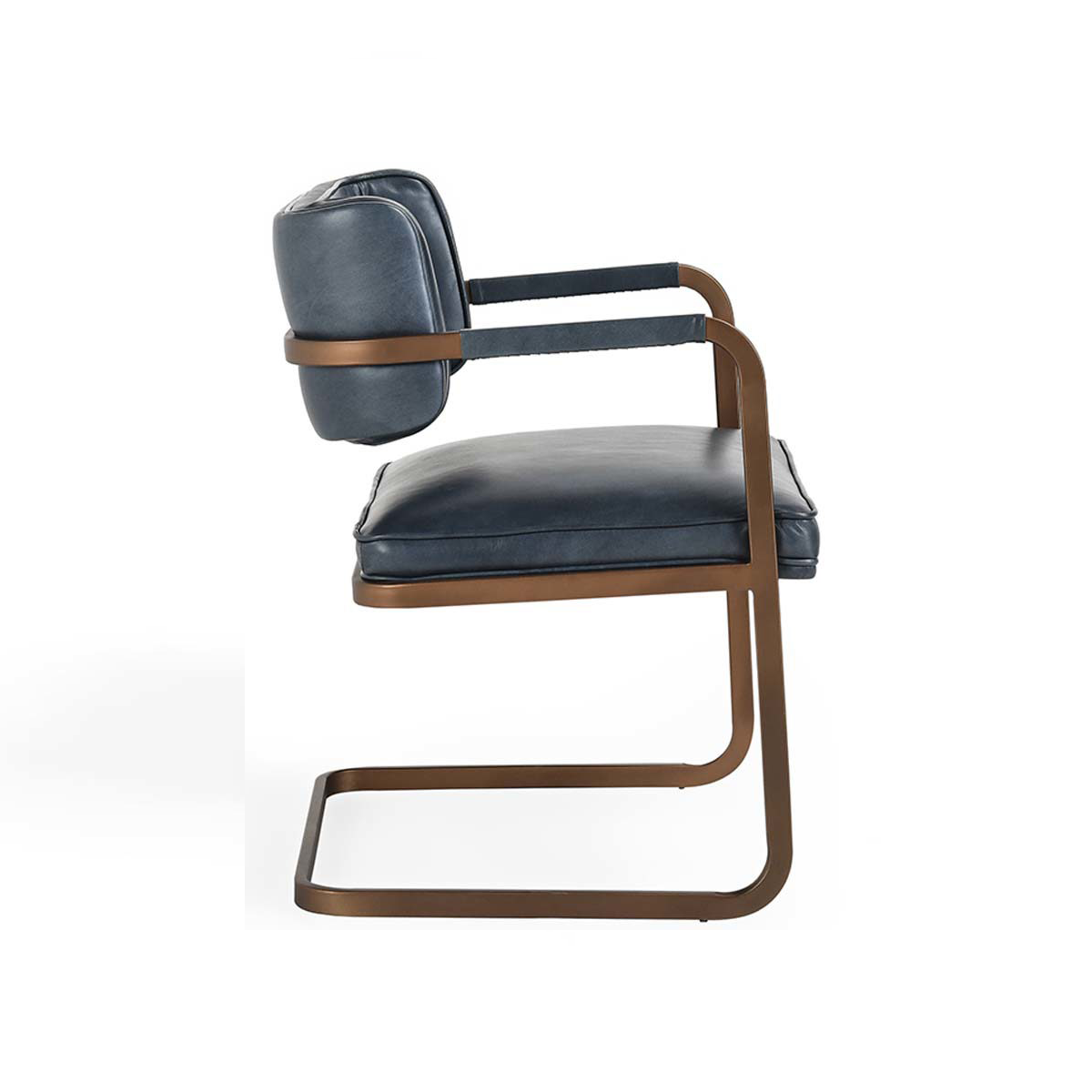 Ocean Blue Leather Dining Chair