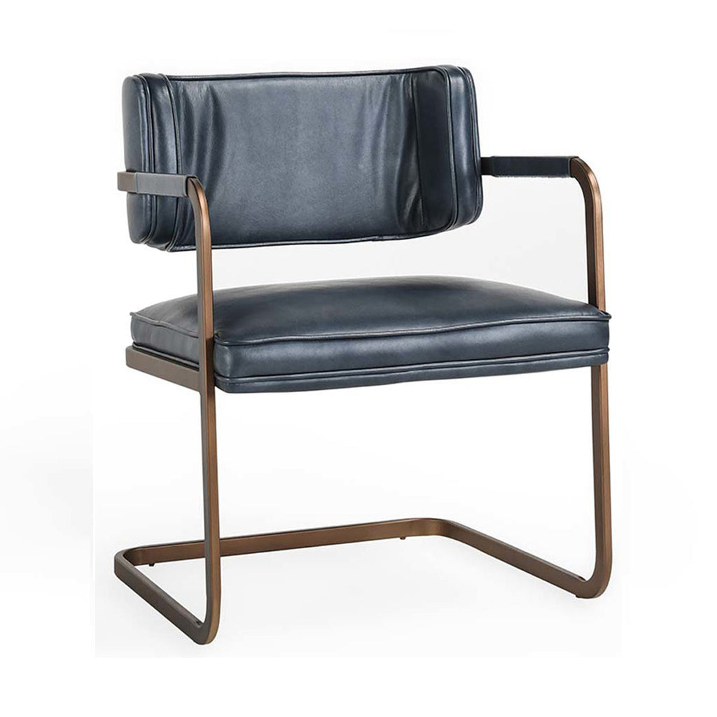 Ocean Blue Leather Dining Chair