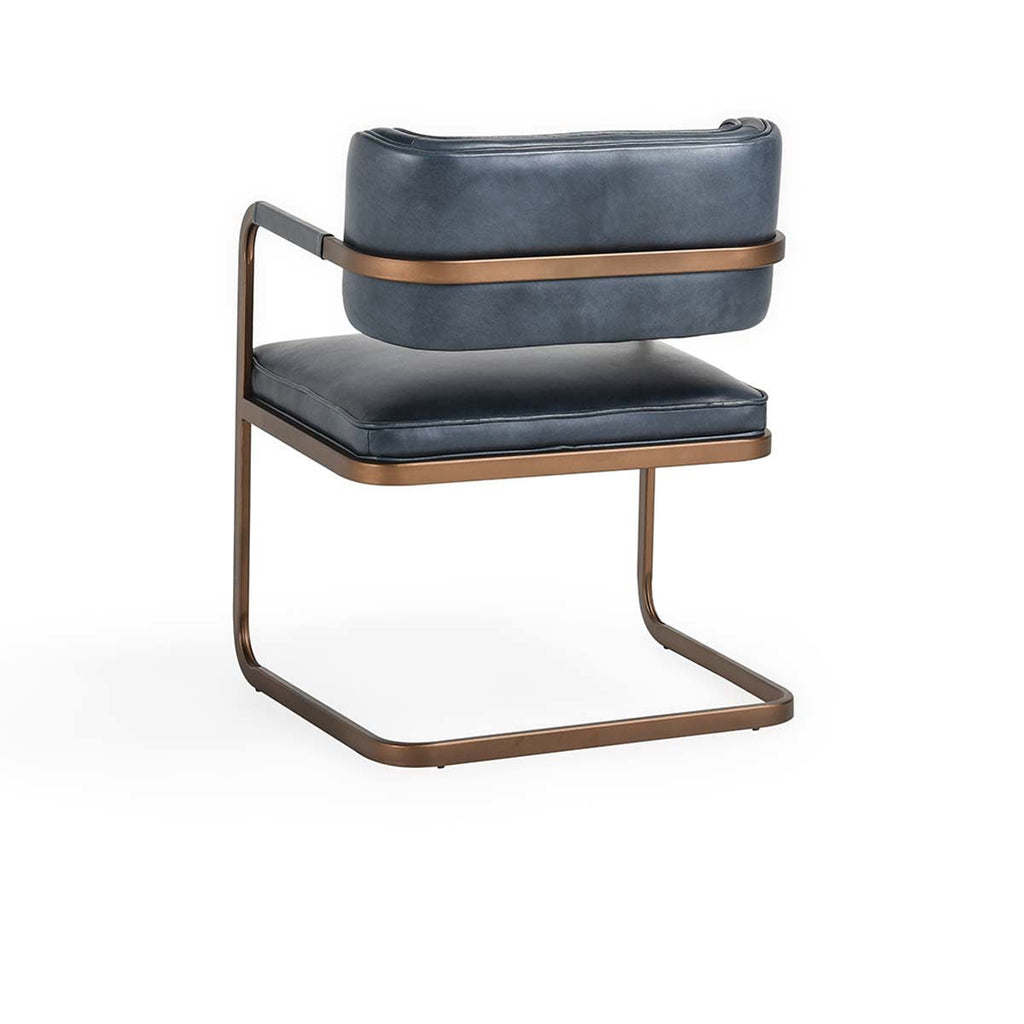 Ocean Blue Leather Dining Chair