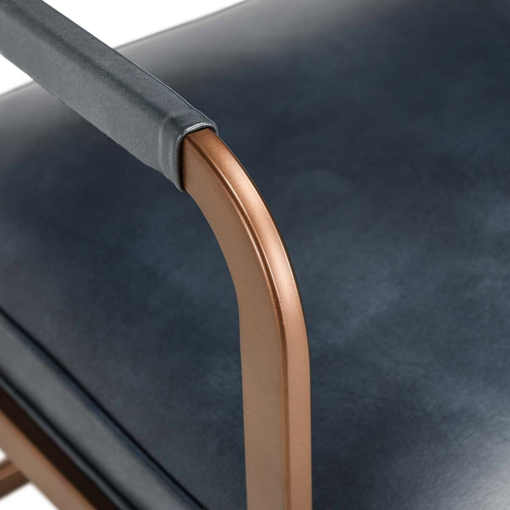 Ocean Blue Leather Dining Chair