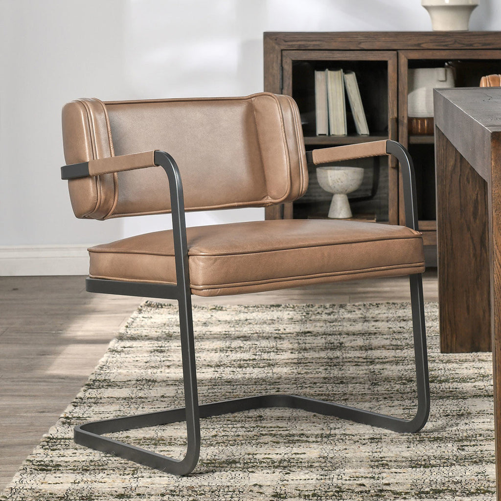 Adobe Tan Leather Dining Chair