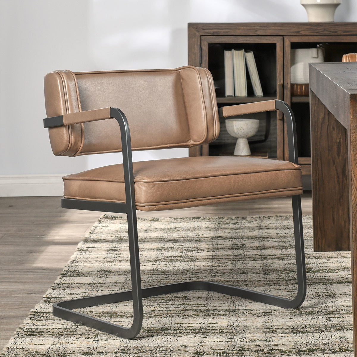 Adobe Tan Leather Dining Chair