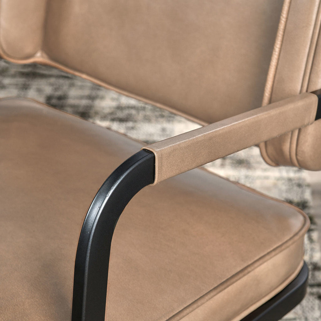 Adobe Tan Leather Dining Chair