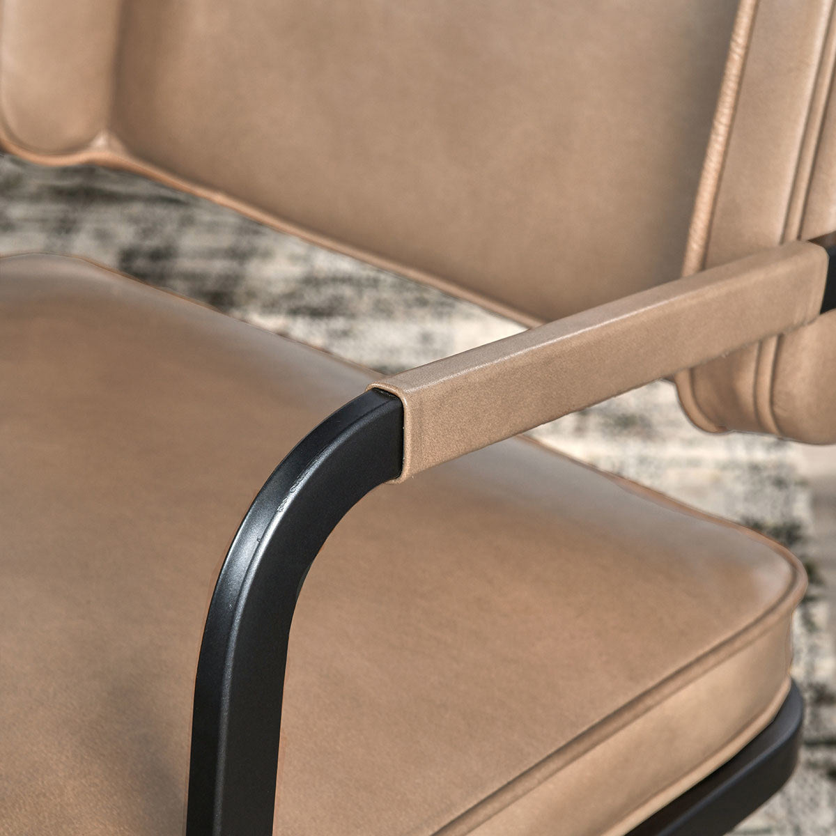 Adobe Tan Leather Dining Chair