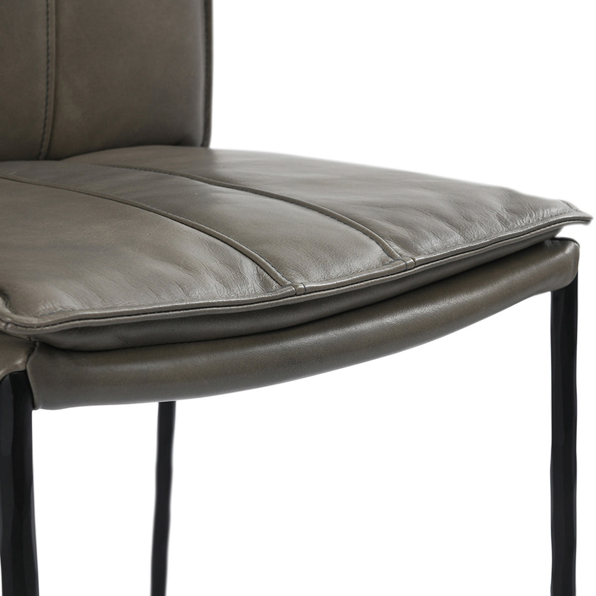 Pewter Gray Leather Bar Stool