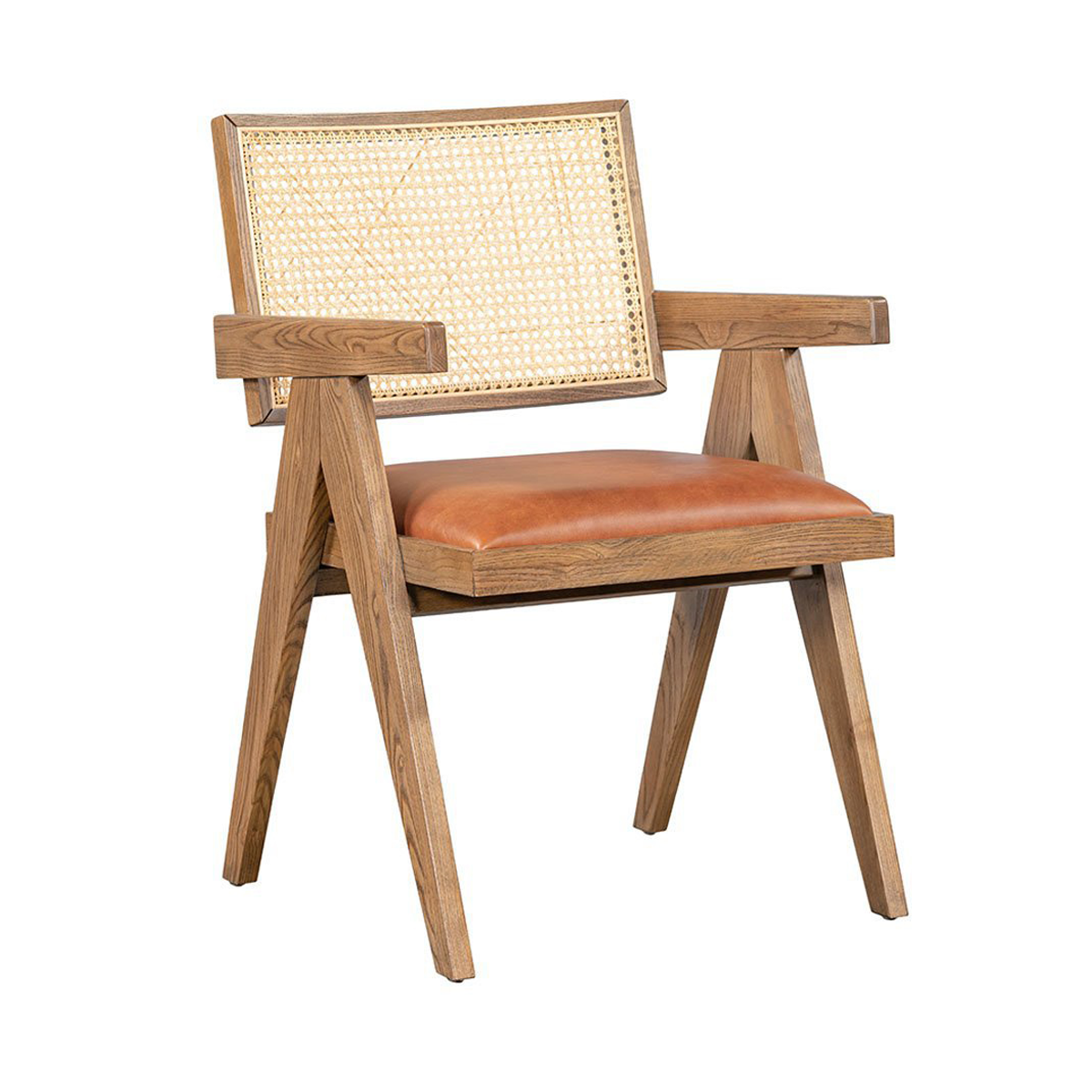 Autumn Brown Leather Seat Dining Chair