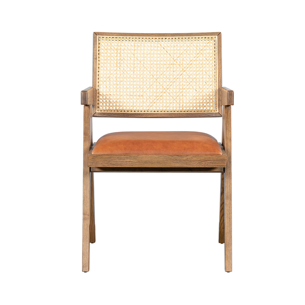 Autumn Brown Leather Seat Dining Chair