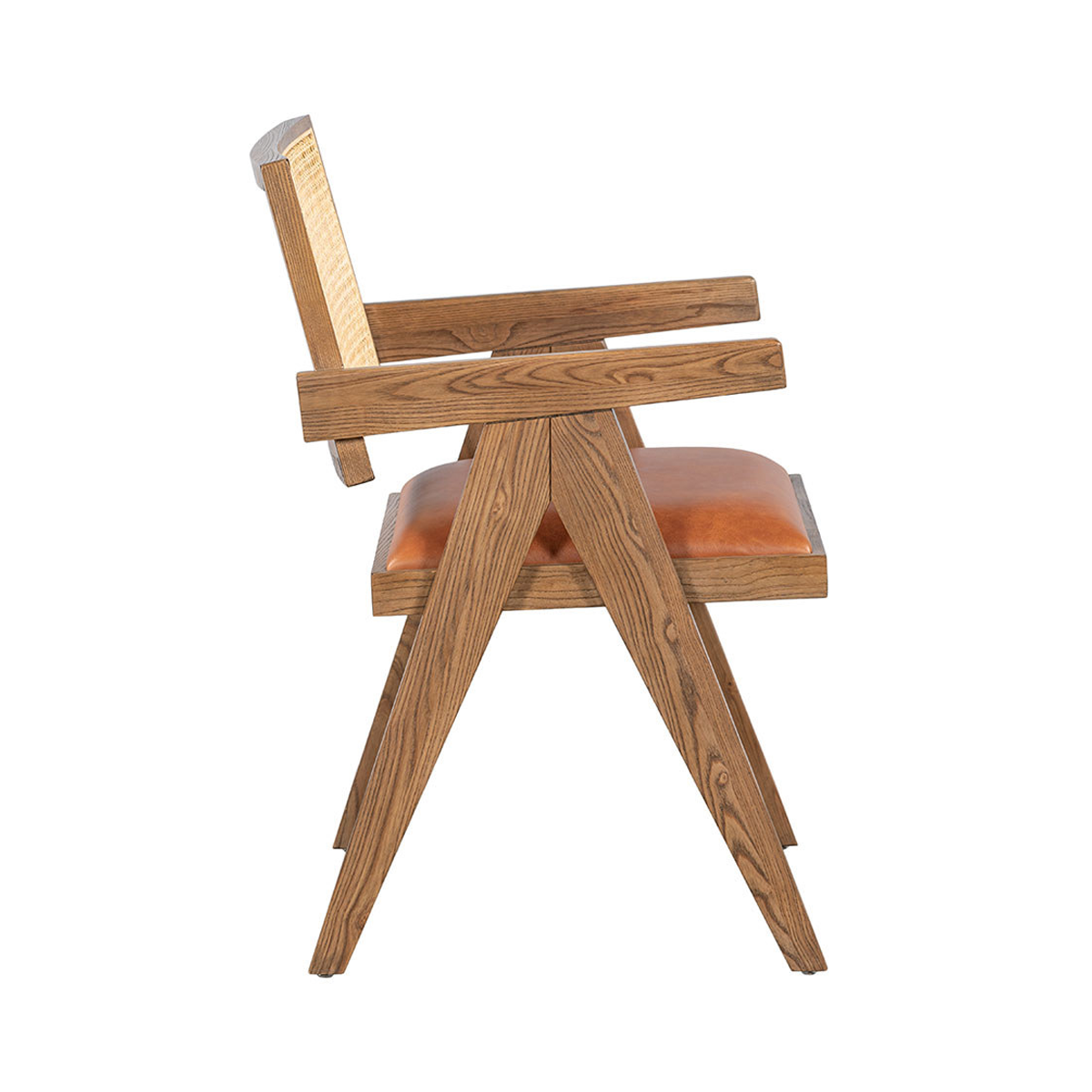 Autumn Brown Leather Seat Dining Chair