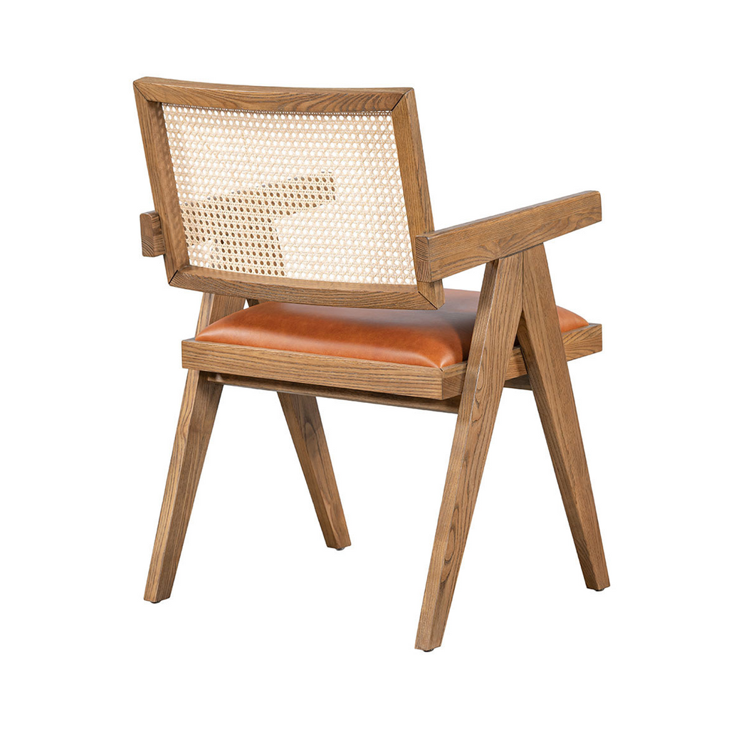 Autumn Brown Leather Seat Dining Chair