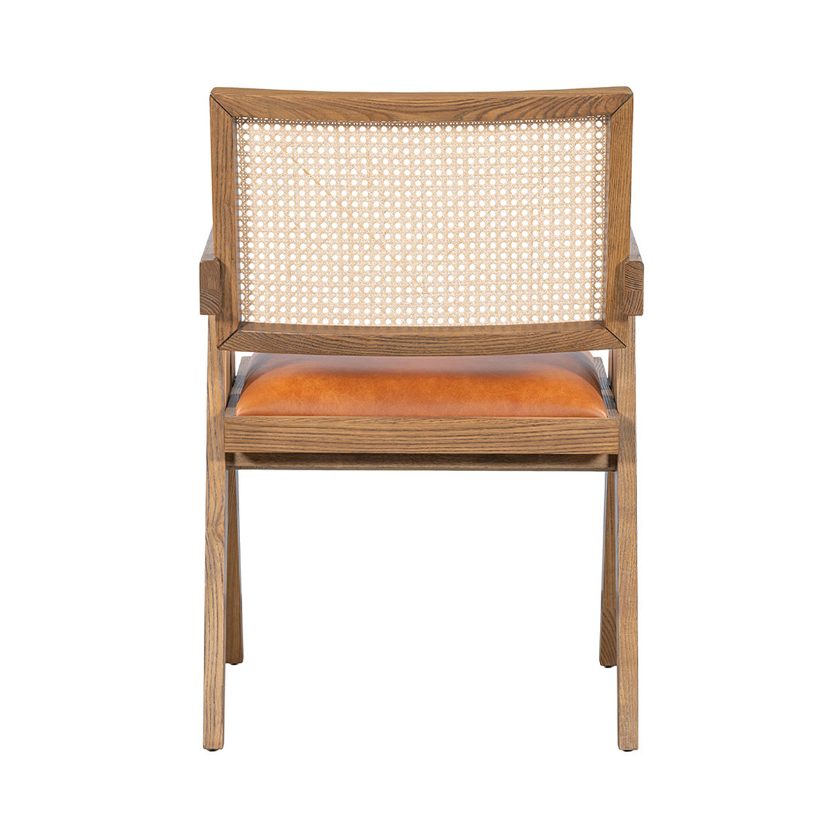 Autumn Brown Leather Seat Dining Chair