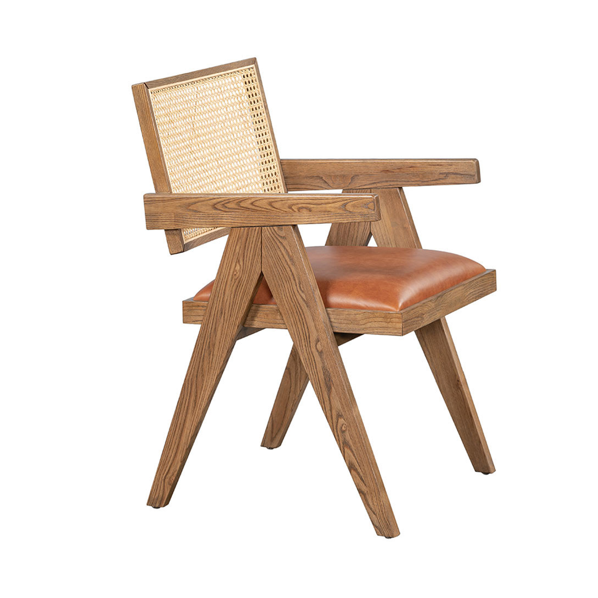 Autumn Brown Leather Seat Dining Chair