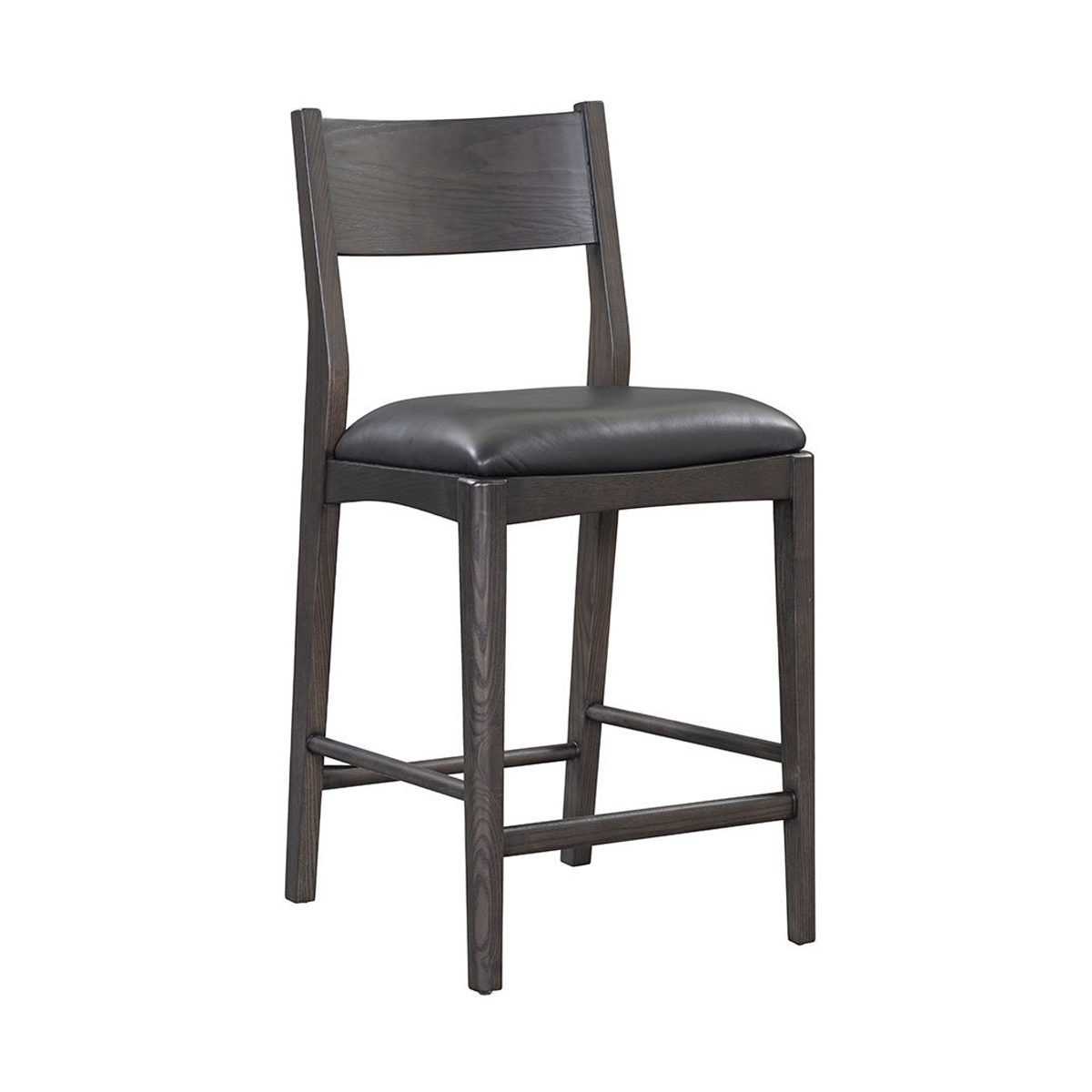 Modern Leather 26" Bar Stool - Jet Black