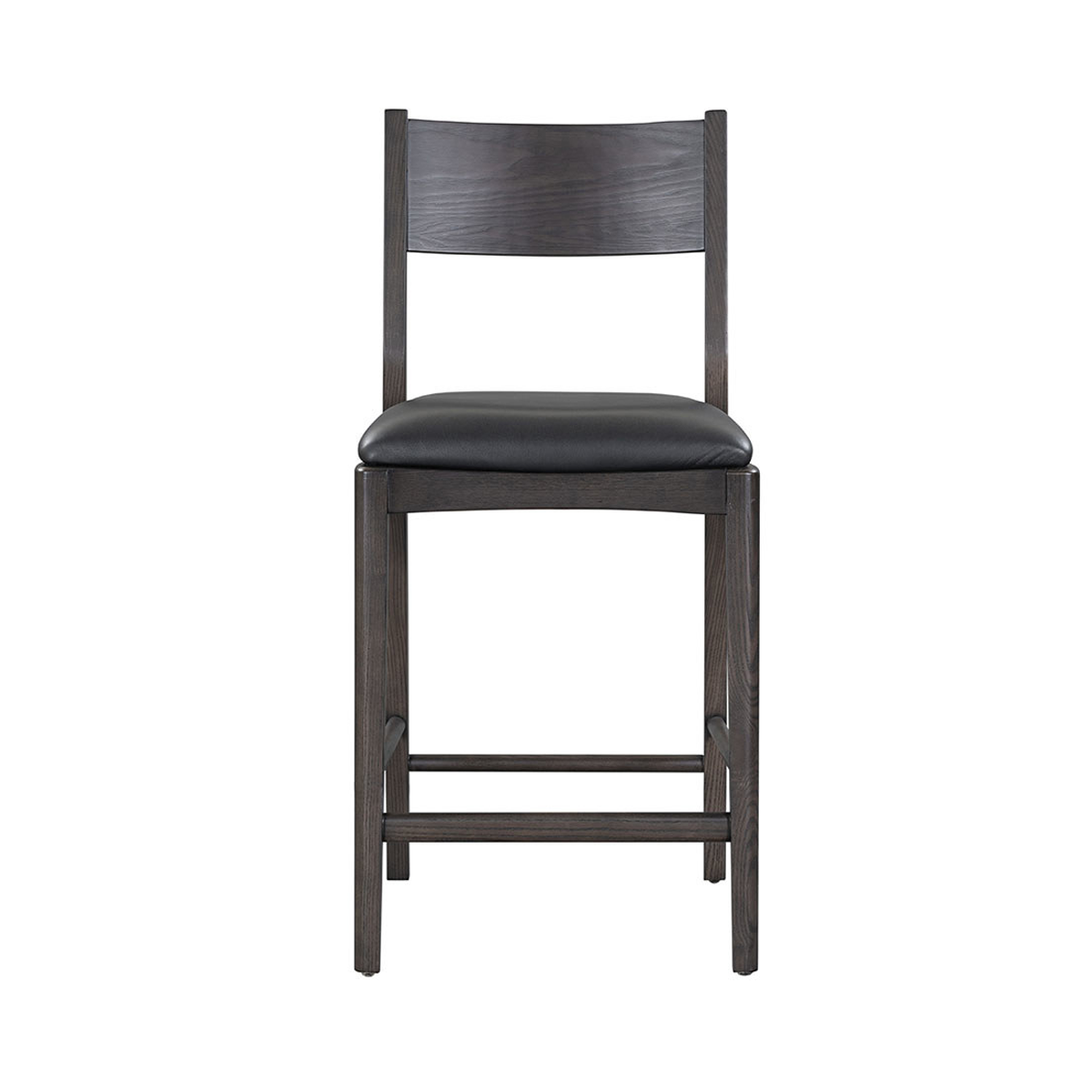 Modern Leather 26" Bar Stool - Jet Black
