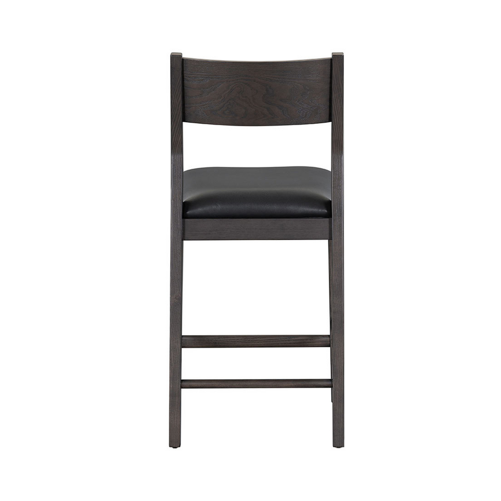 Modern Leather 26" Bar Stool - Jet Black