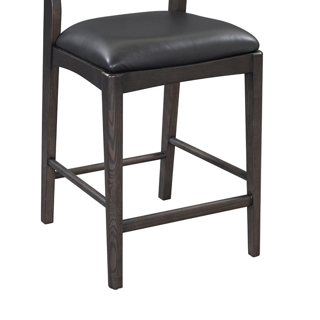 Modern Leather 26" Bar Stool - Jet Black