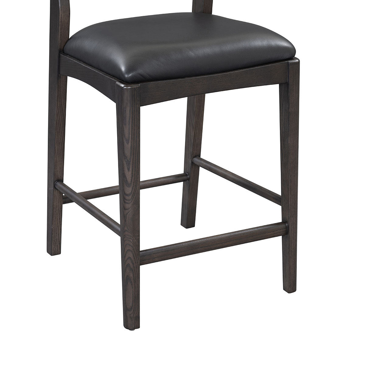 Modern Leather 26" Bar Stool - Jet Black