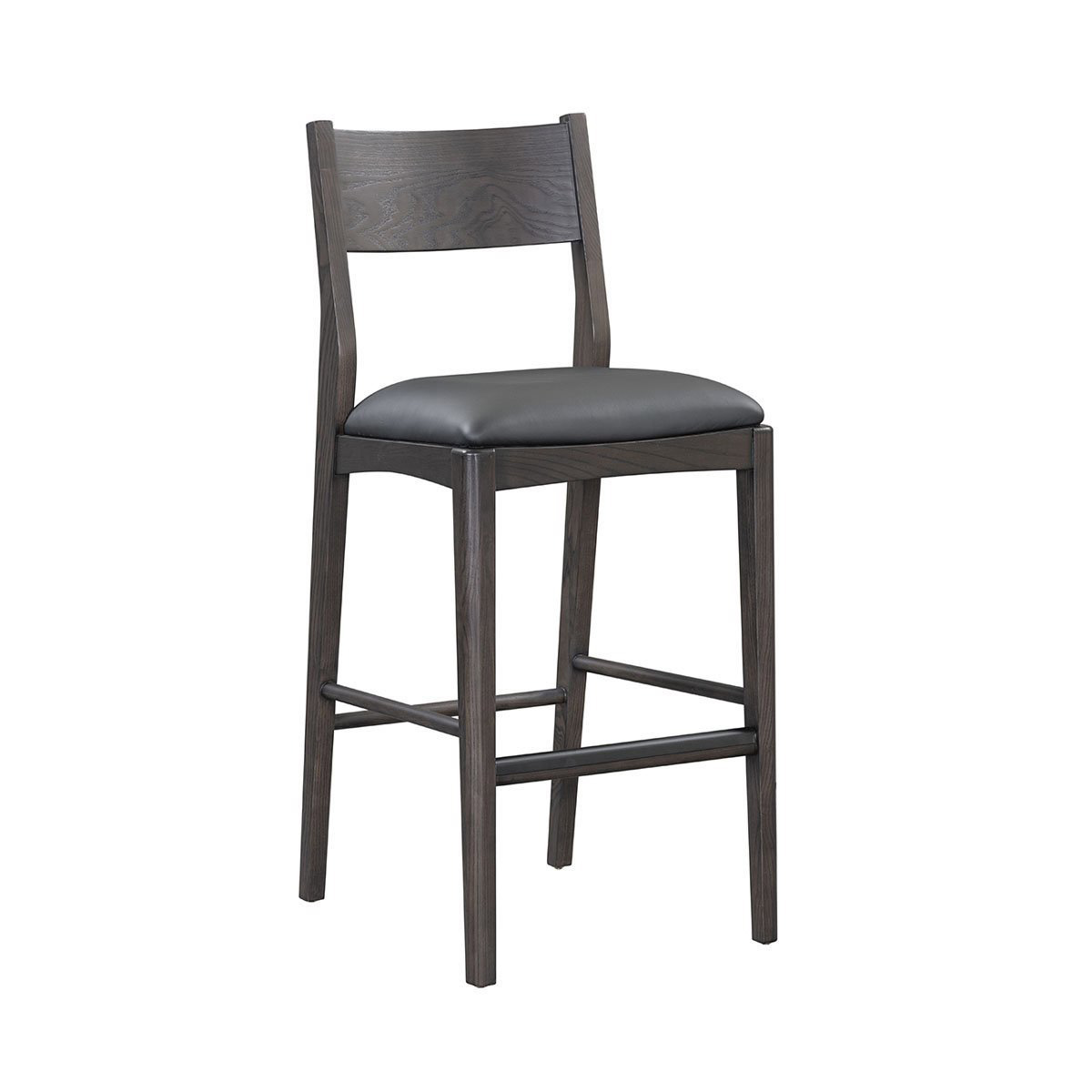 Comfortable Leather 30" Bar Stool - Jet Black